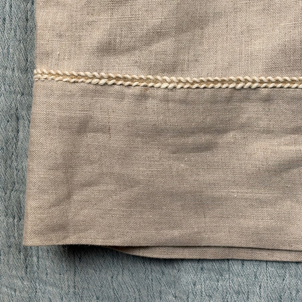Elegant Linen‎ Blend Sleeveless Sheath Dress Pearl Trim Office Career - Picture 2 of 12